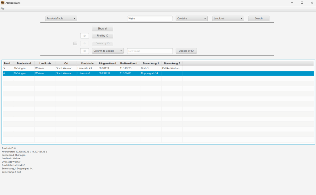 Fig.2: Filter for specific datasets.